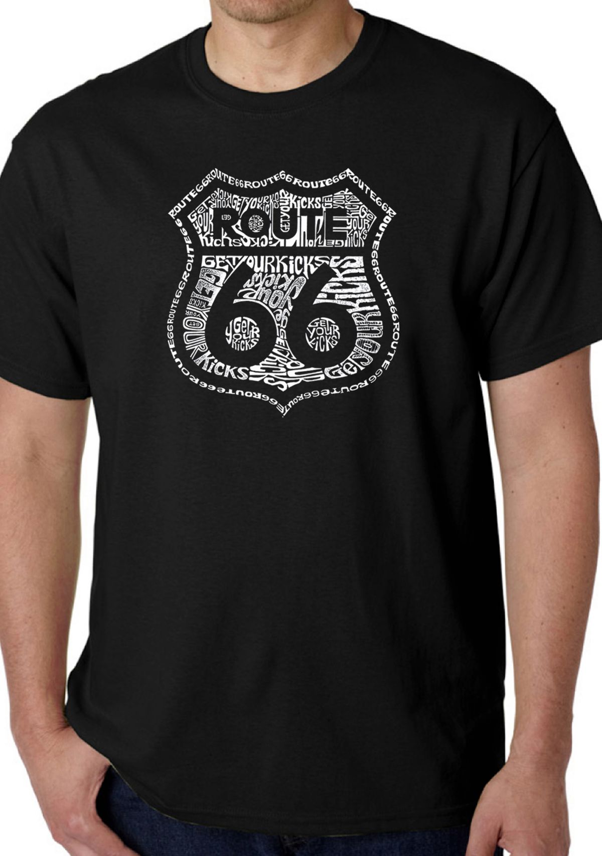 Word Art Graphic T-Shirt - Get Your Kicks on Route 66