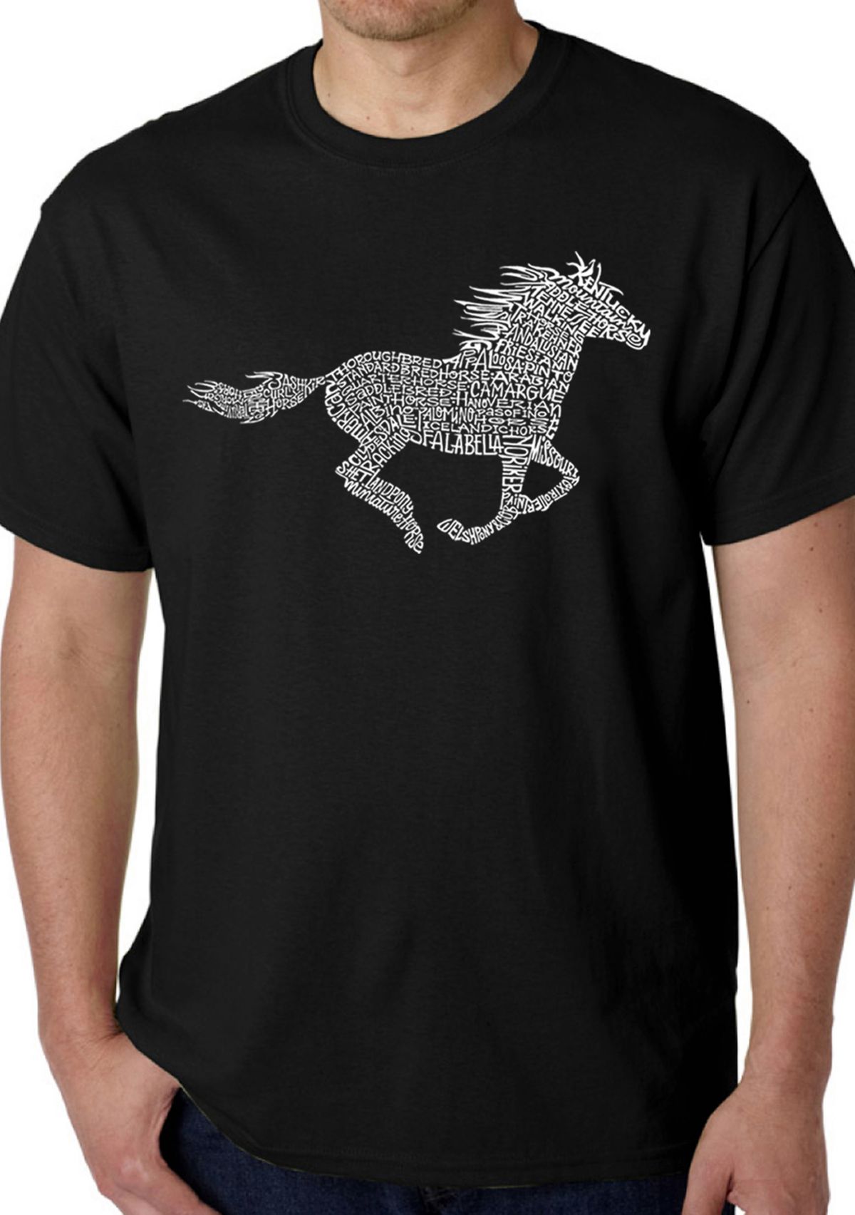 Word Art Graphic T-Shirt - Horse Breeds