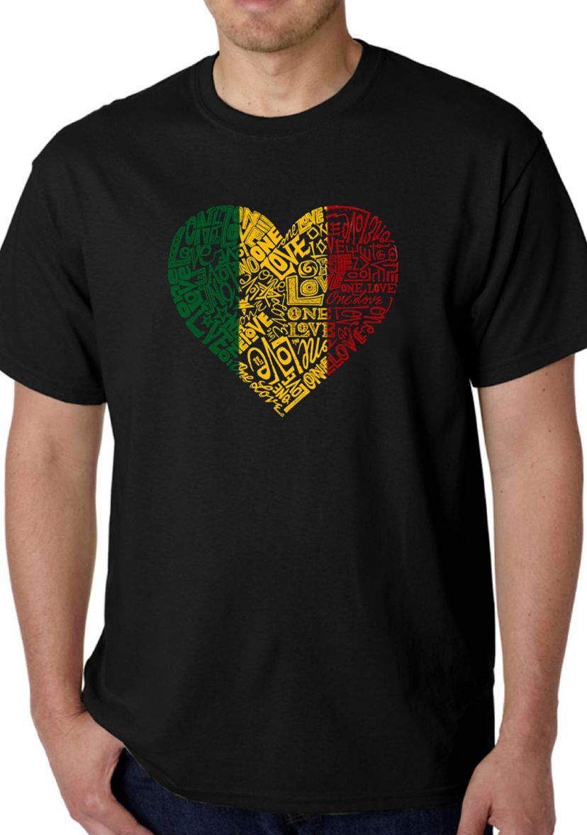 Word Art Graphic T-Shirt - One Love Heart