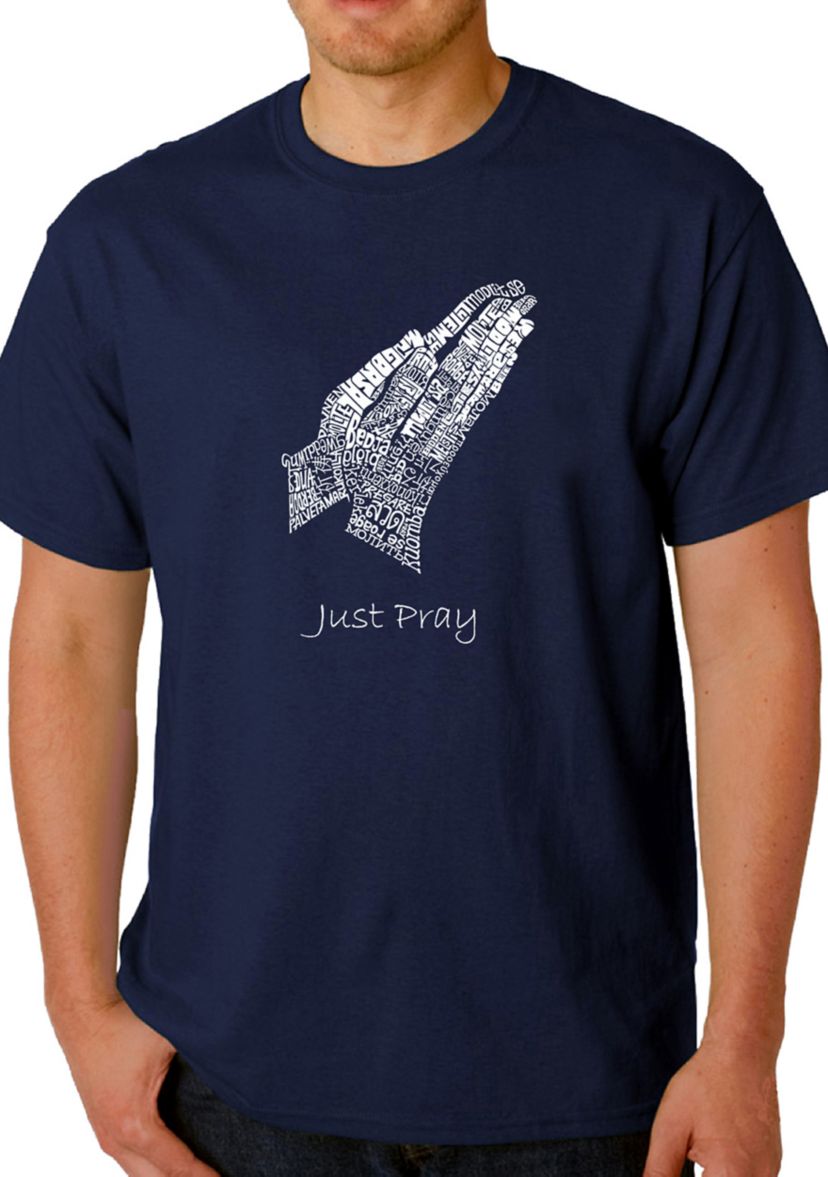 Word Art Graphic T-Shirt - Prayer Hands
