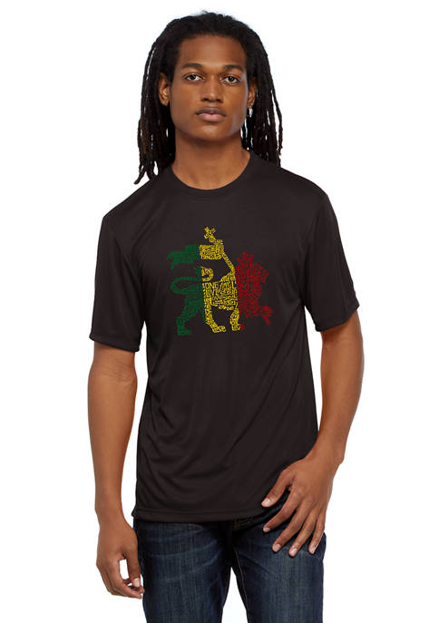 Word Art Graphic T-Shirt - Rasta Lion - One Love