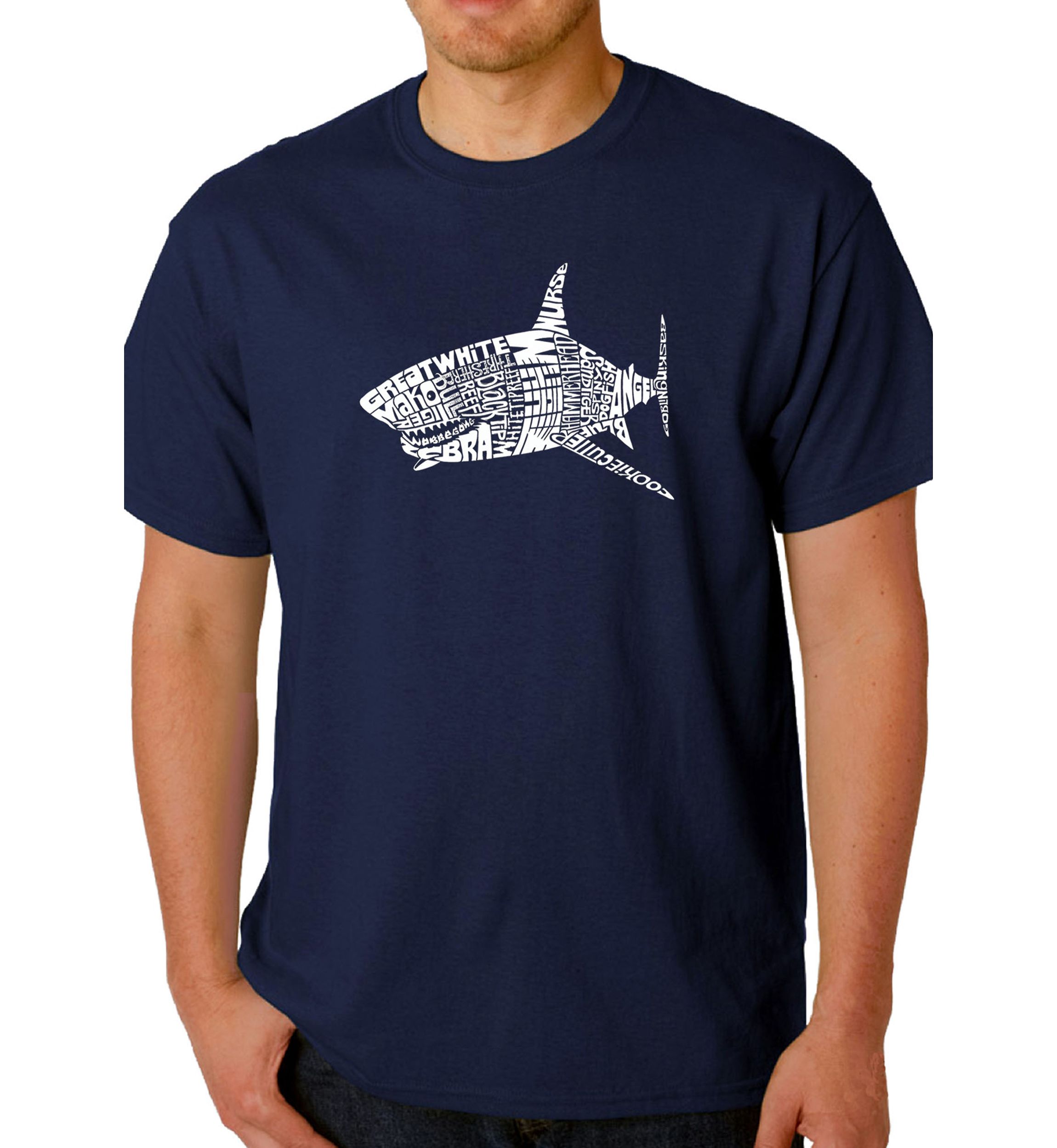 Word Art Graphic T-Shirt - Species of Shark