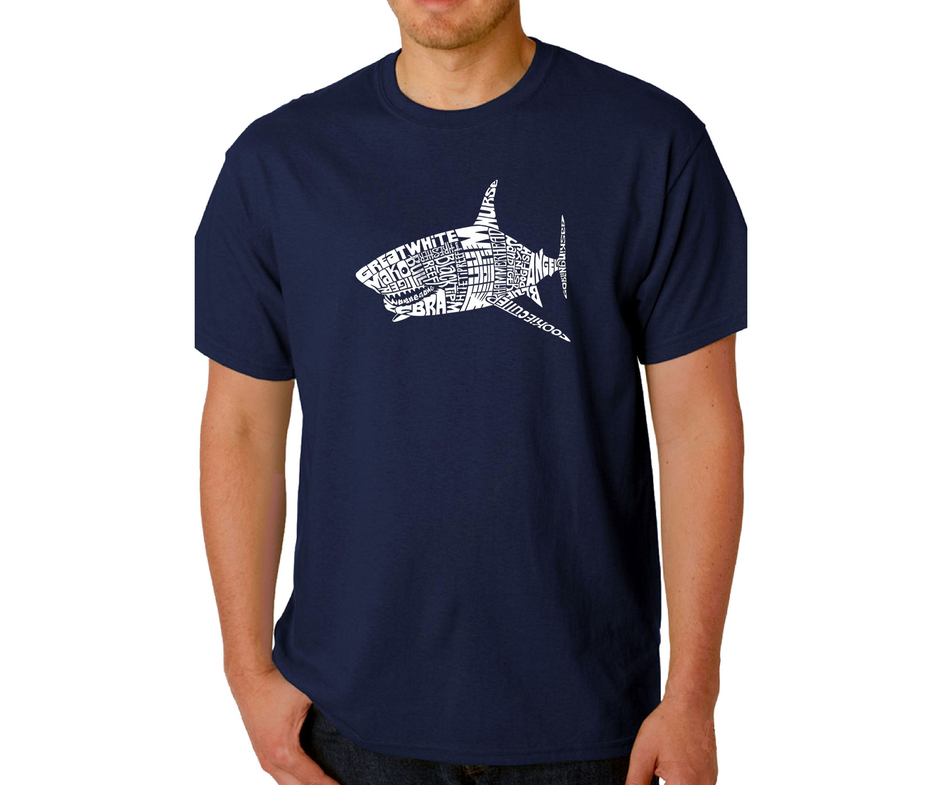 Word Art Graphic T-Shirt - Species of Shark