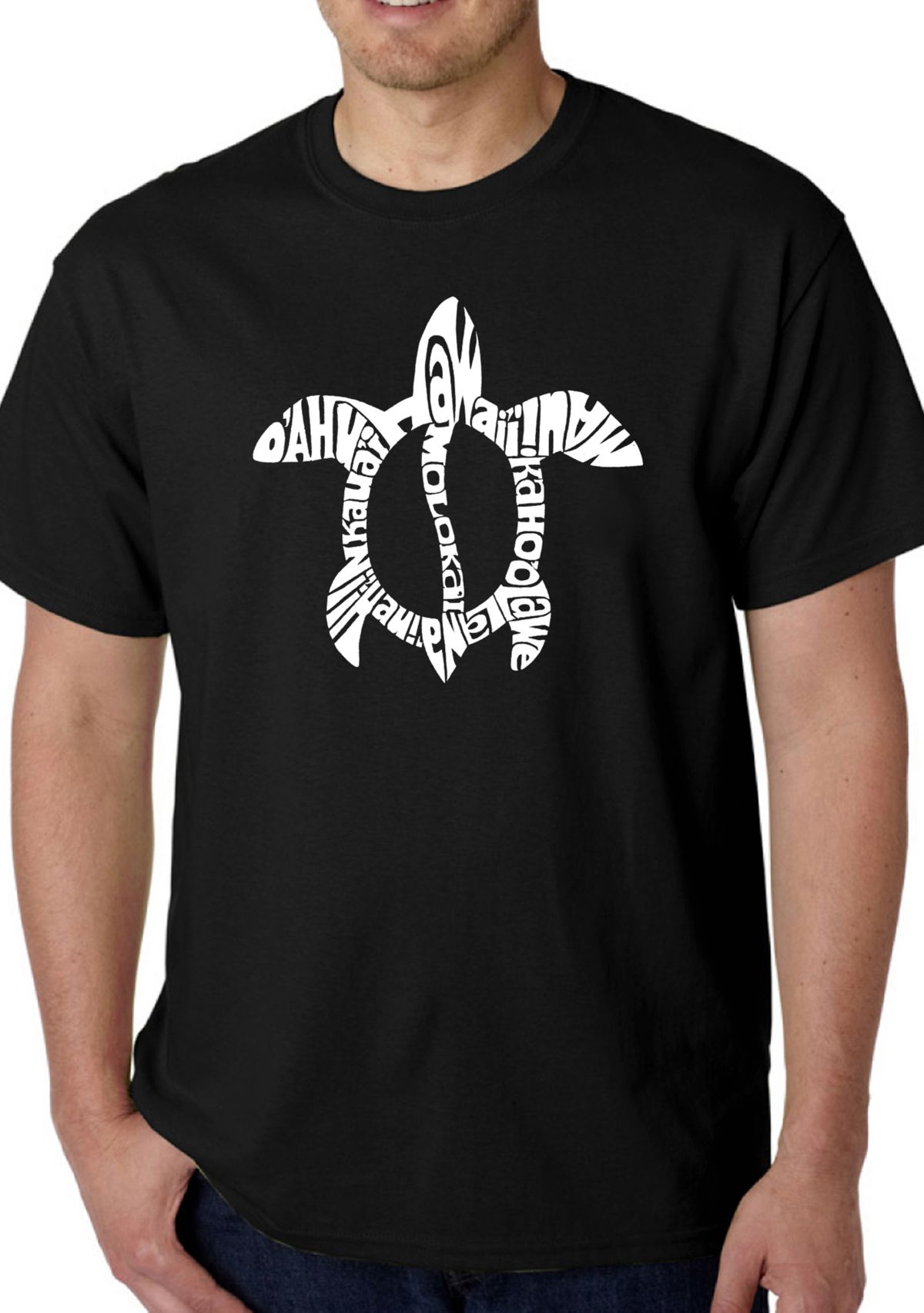 Word Art Graphic T-Shirt - Honu Turtle - Hawaiian Islands