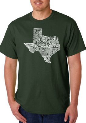 LA Pop Art Men's Word Art Graphic T-Shirt - The Great State of Texas, Large