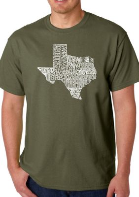 LA Pop Art Men's Word Art Graphic T-Shirt - The Great State of Texas, XL