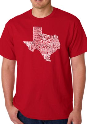 LA Pop Art Men's Word Art Graphic T-Shirt - The Great State of Texas