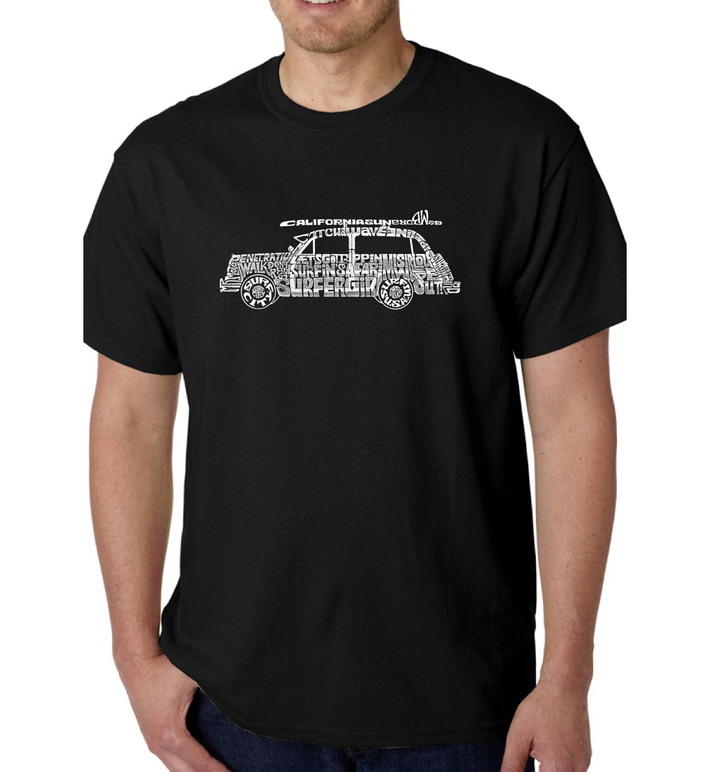 Word Art Graphic T-Shirt - Woody - Classic Surf Songs