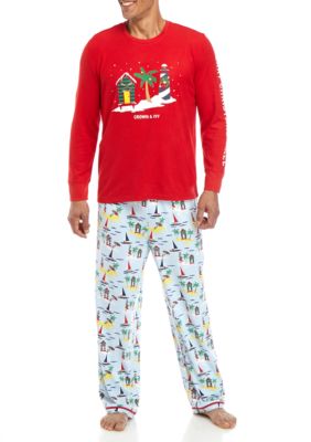 Crown & Ivy™ Men's Merry Christmas Y'all 2 Piece Pajama Set | belk