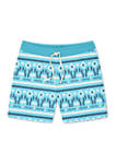 Turquoise/Aqua Printed Shorts