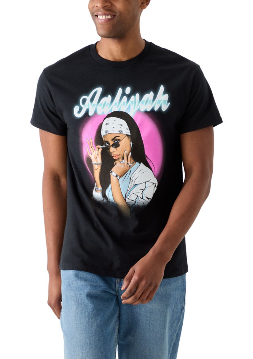 Mens Aaliyah Glasses Graphic T-Shirt