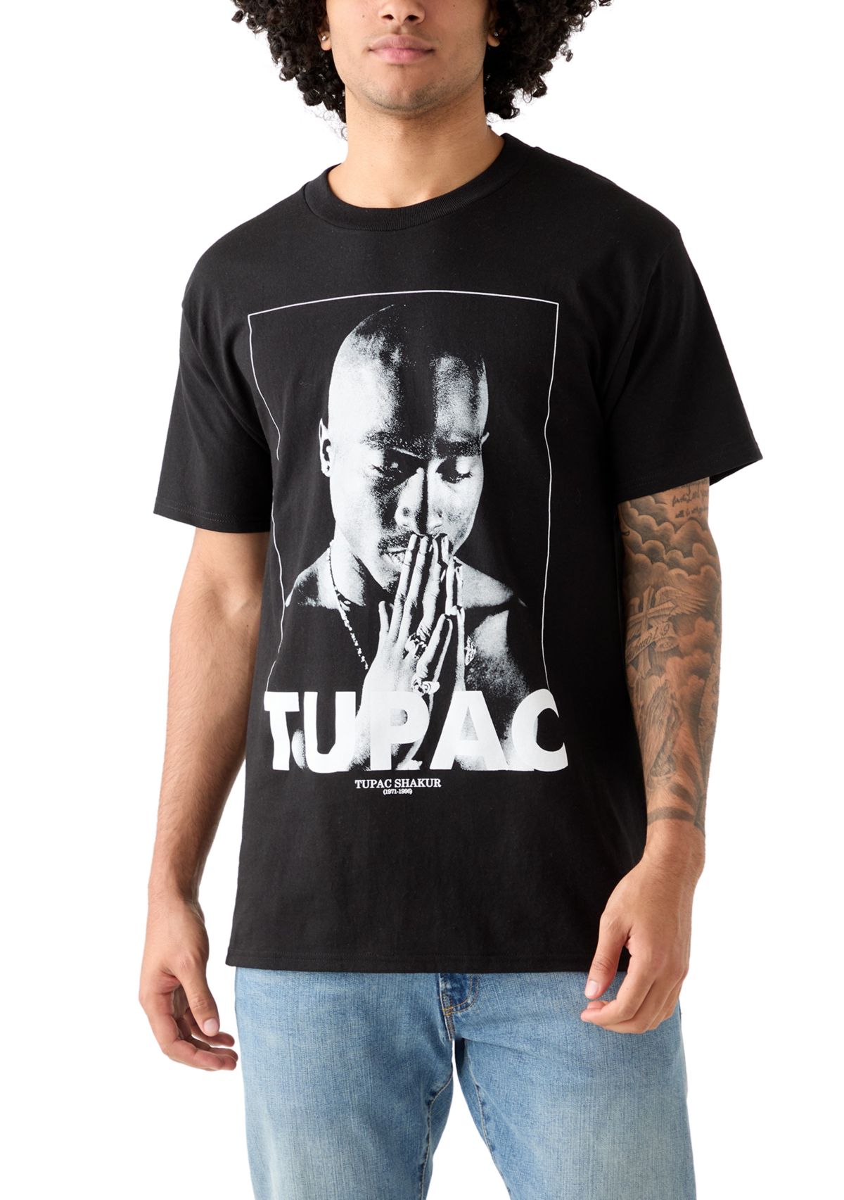 Mens Tupac Praying Graphic T-Shirt