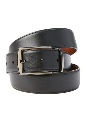 Black Texture Reversible Belt