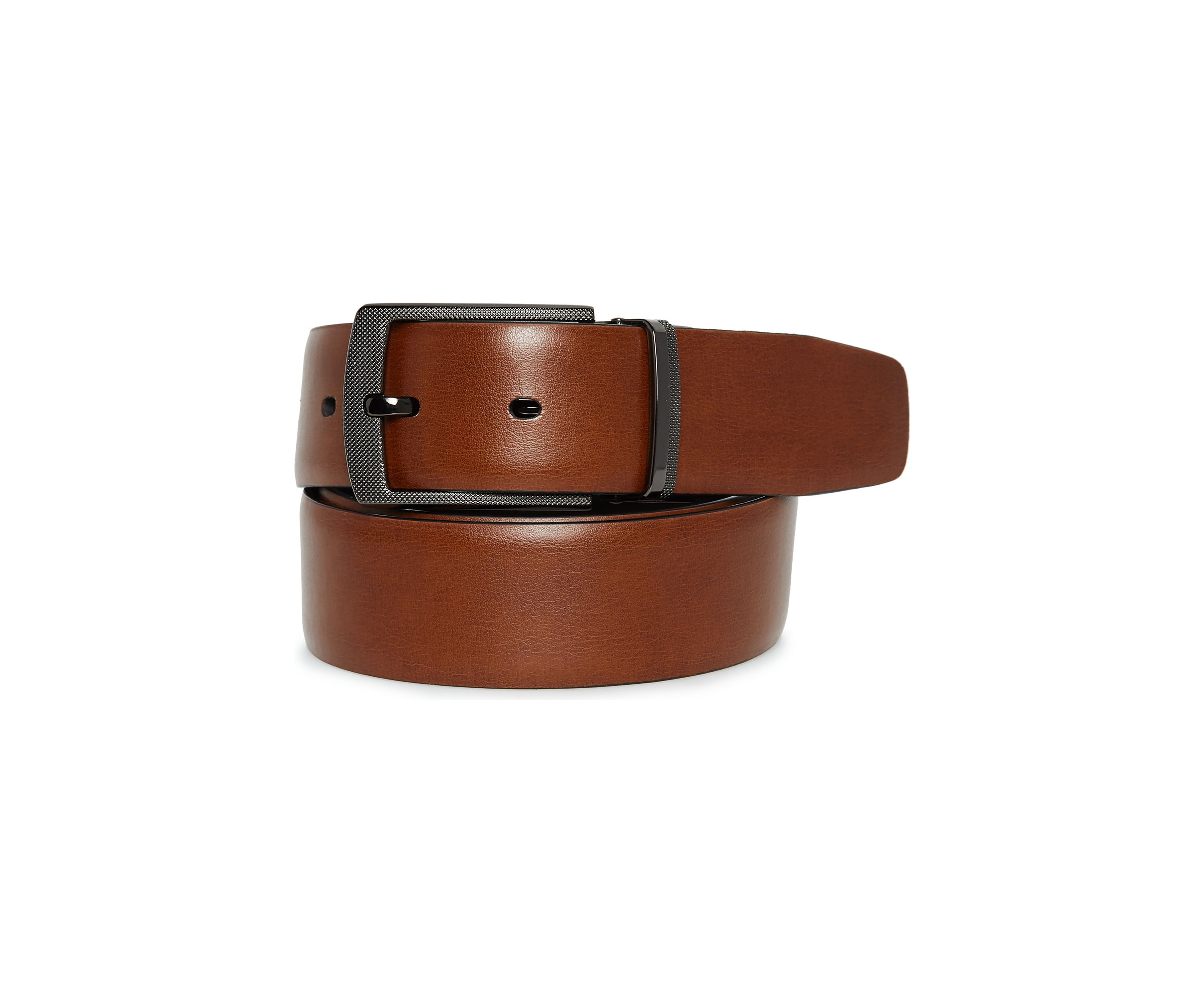 Mens Leather Reversible Feather Edge Cowhide Belt