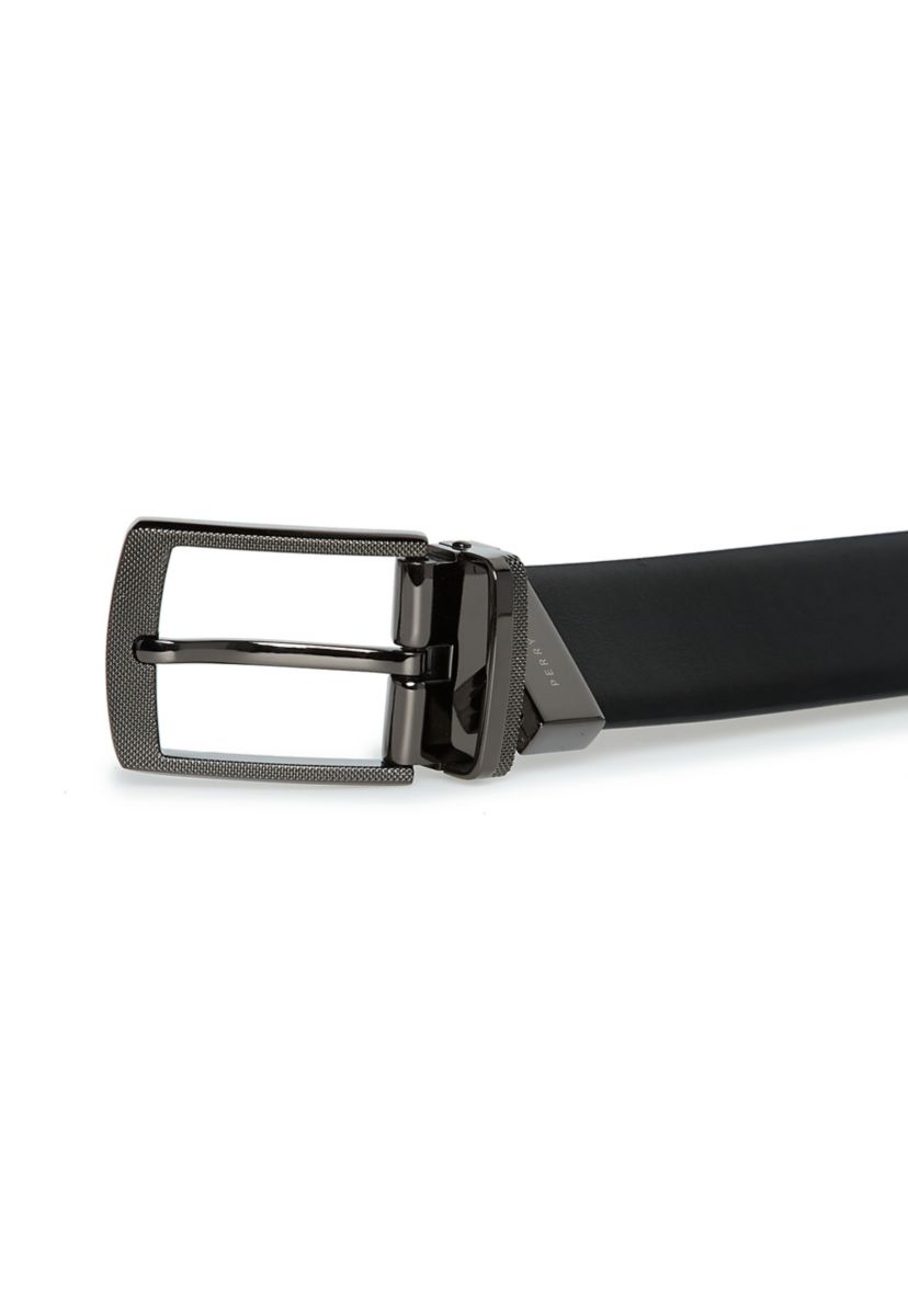 Mens Leather Reversible Feather Edge Cowhide Belt