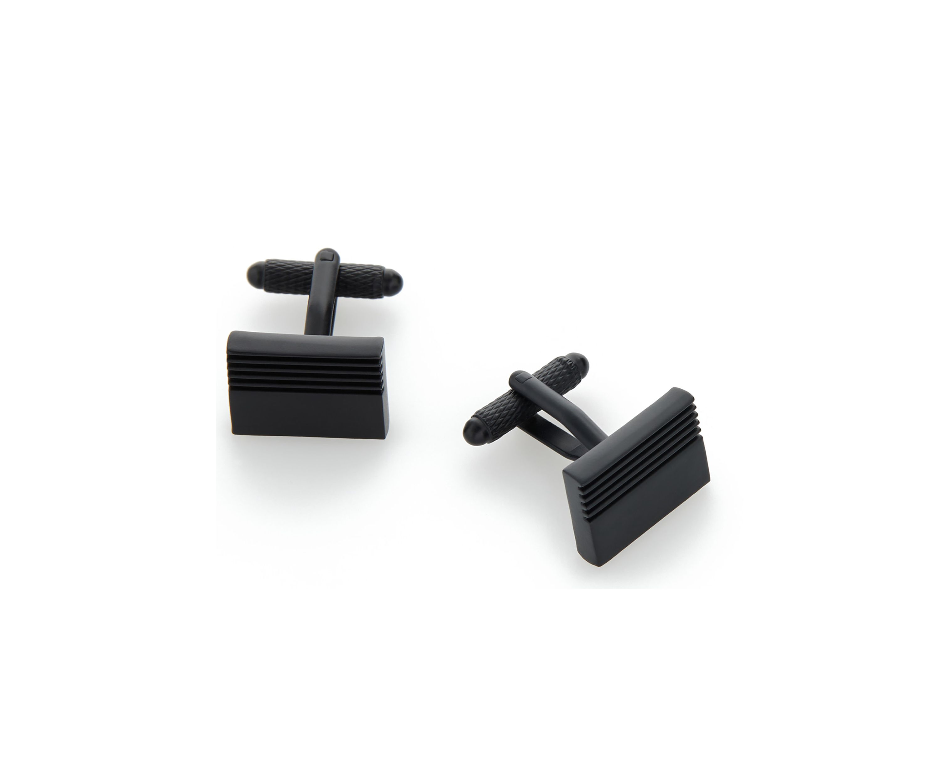 Mens Rectangular Gunmetal Cuff Links