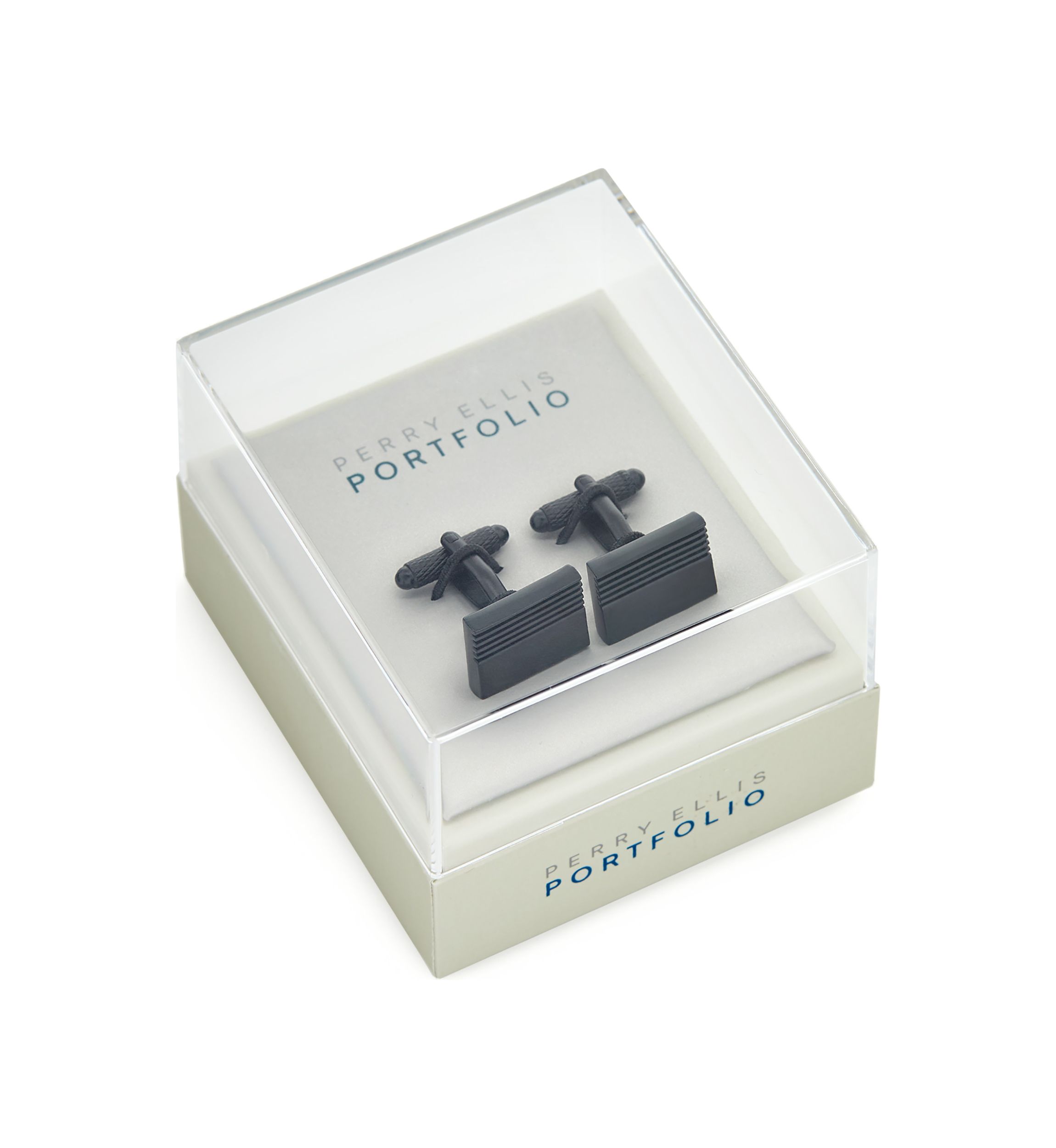Mens Rectangular Gunmetal Cuff Links
