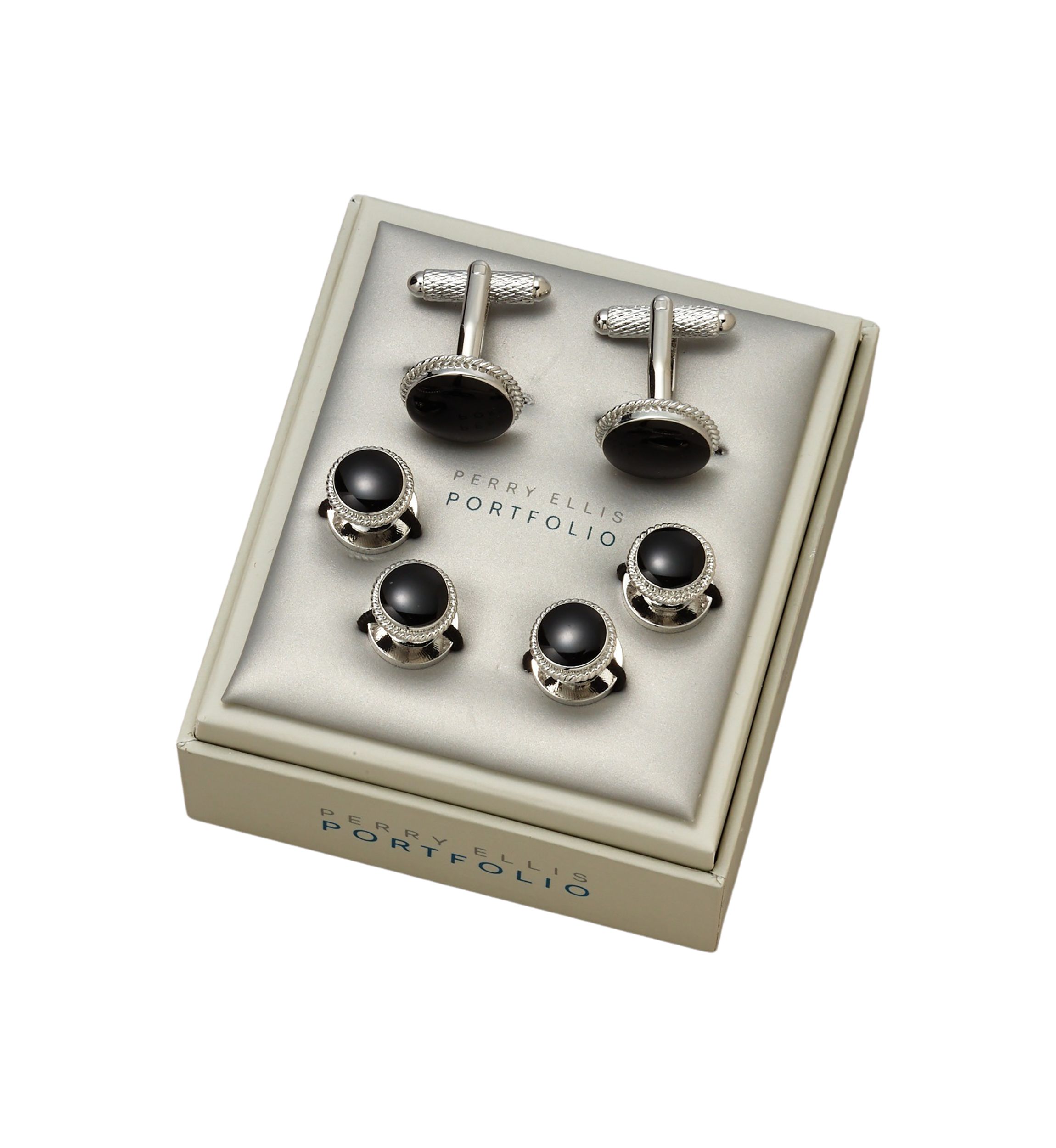 Black Formal Cuff Link Studs Set 