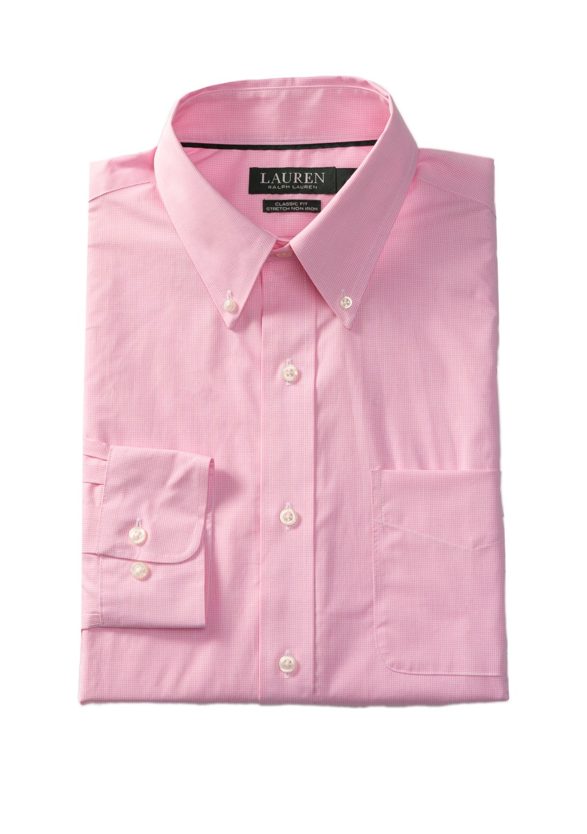 Mens Ultraflex Regular Fit Mini Check Button Down Shirt 
