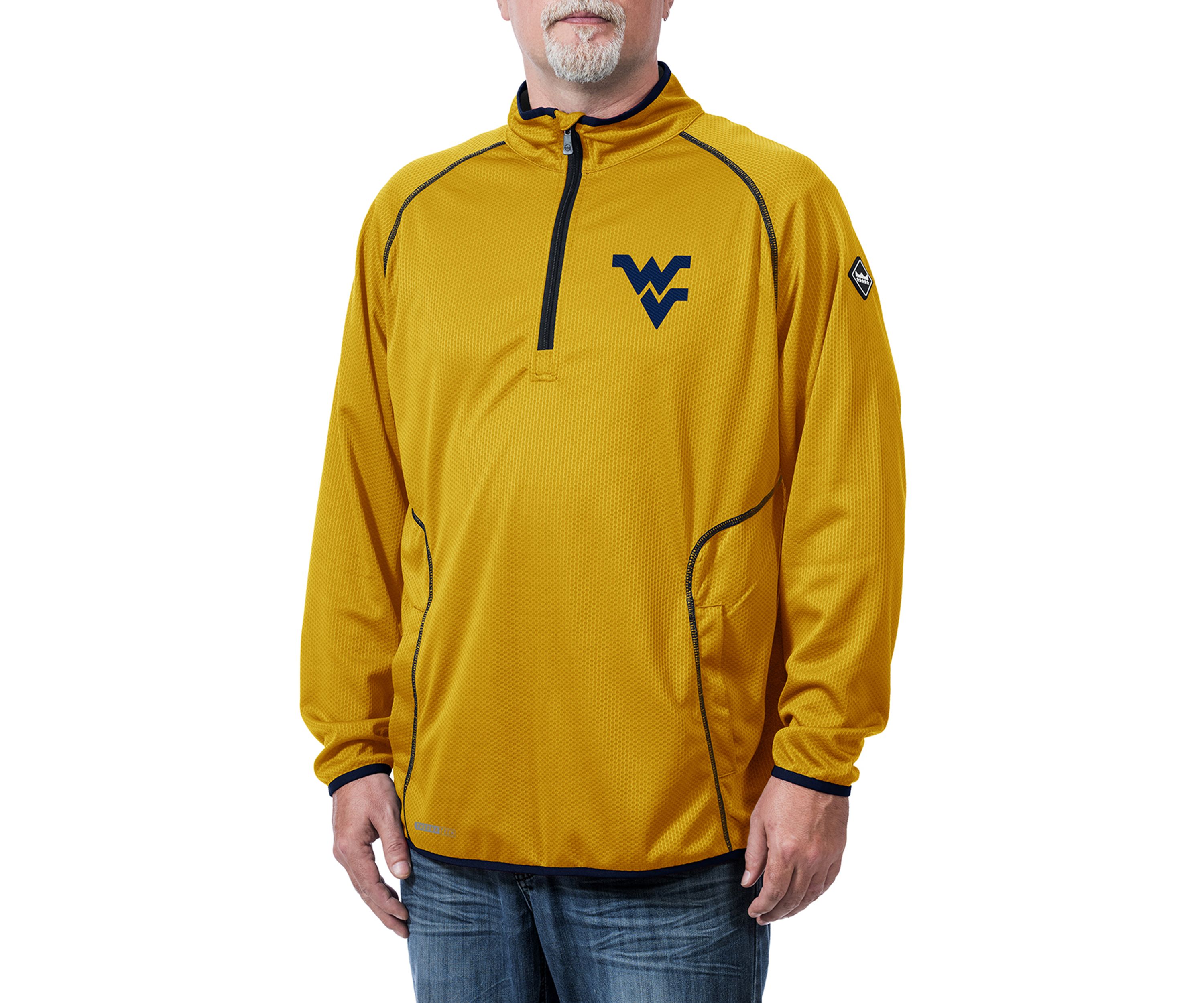 NCAA West Virginia Mountaineers Tone Tech Quarter Zip Jacket 