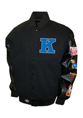 Franchise Club Men's NCAA Kansas Jayhawks Big 8 Commemorative Jacket, Black, 4XL