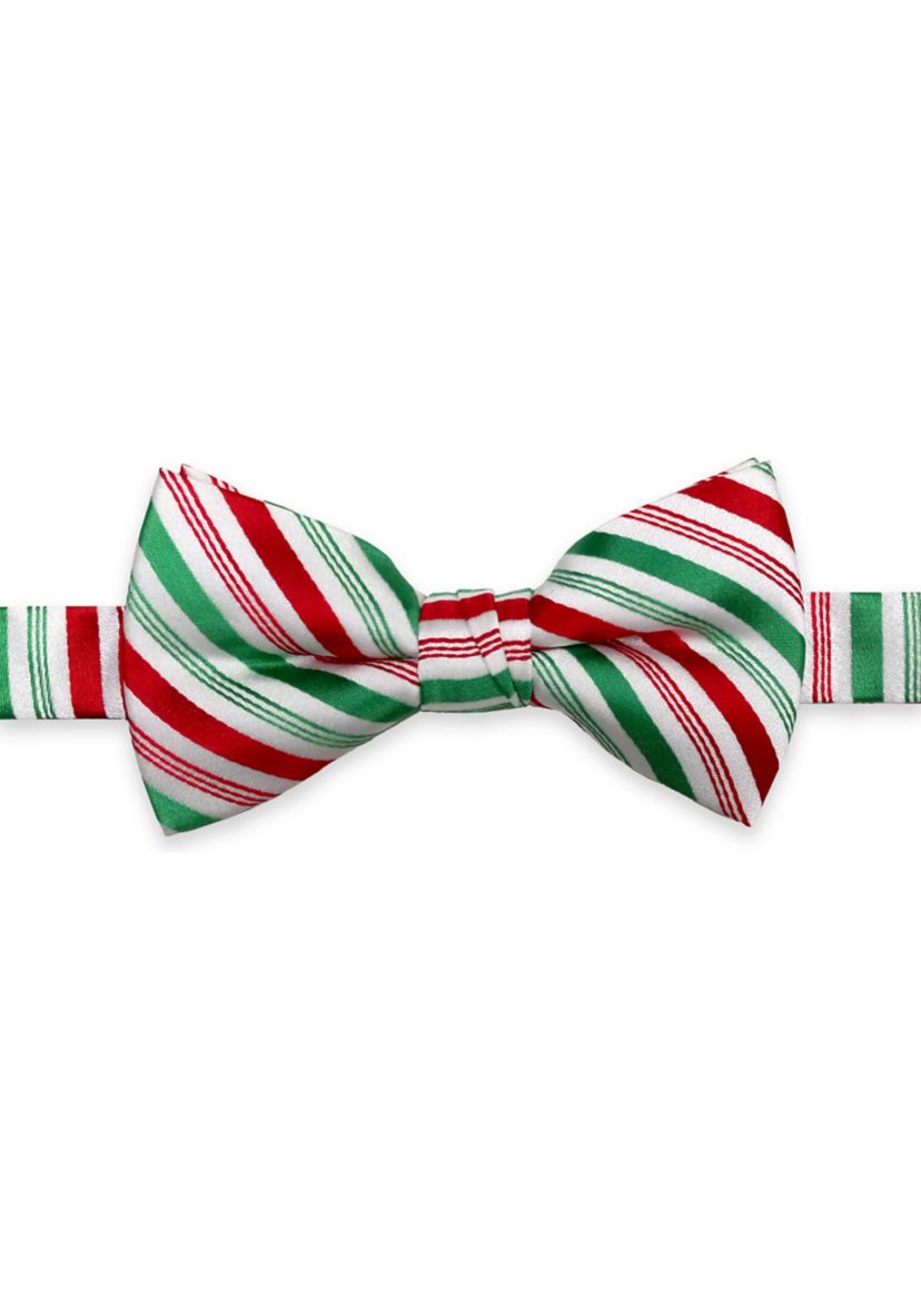 Black Candy Cane Stripe Bow Tie