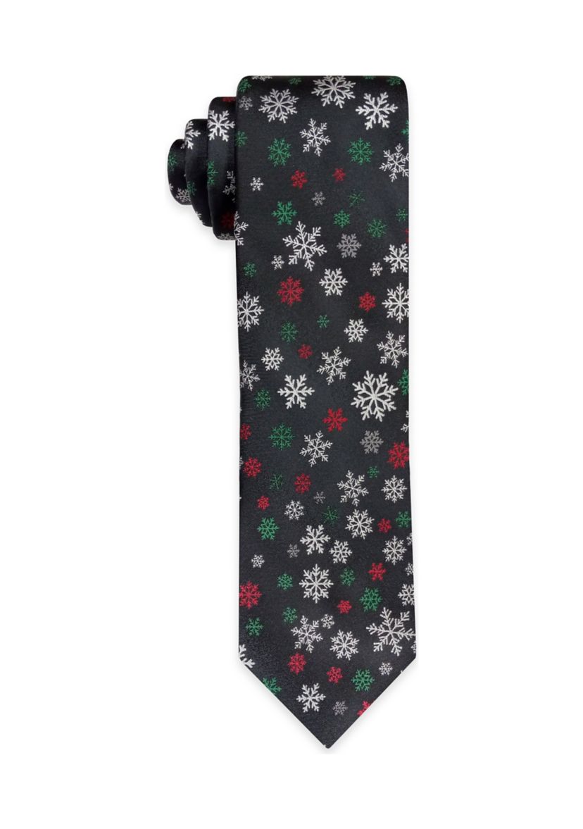Red Shaded Snowflakes Tie