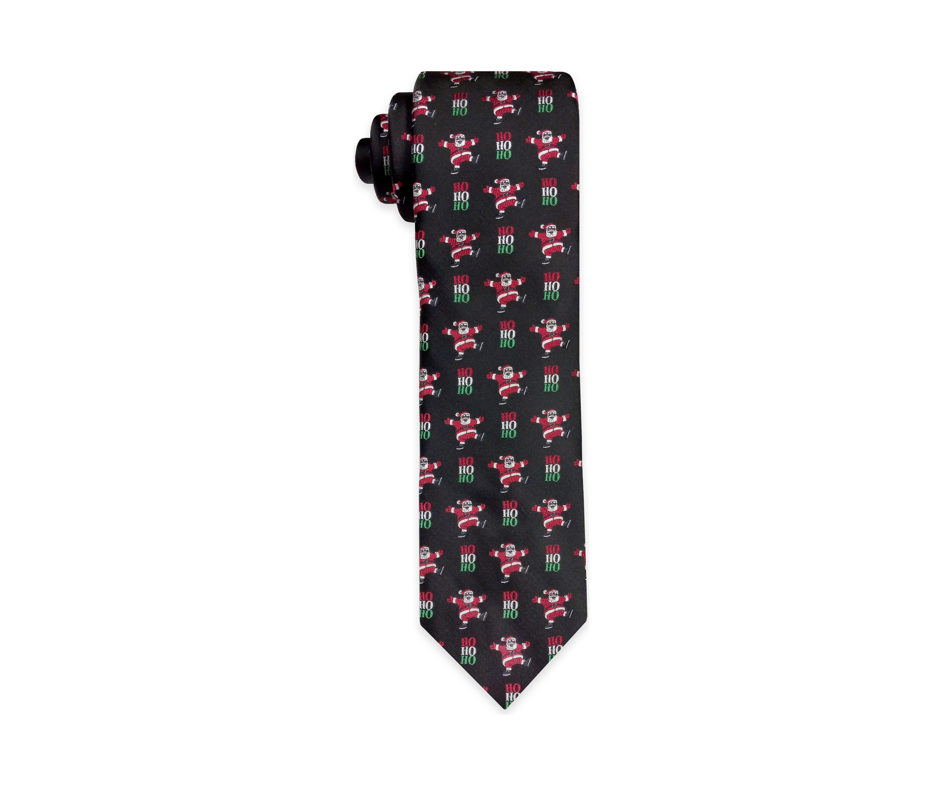 Black Ho Ho Ho Santa Tie