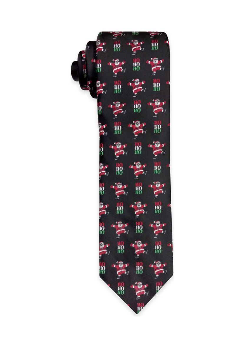 Black Ho Ho Ho Santa Tie