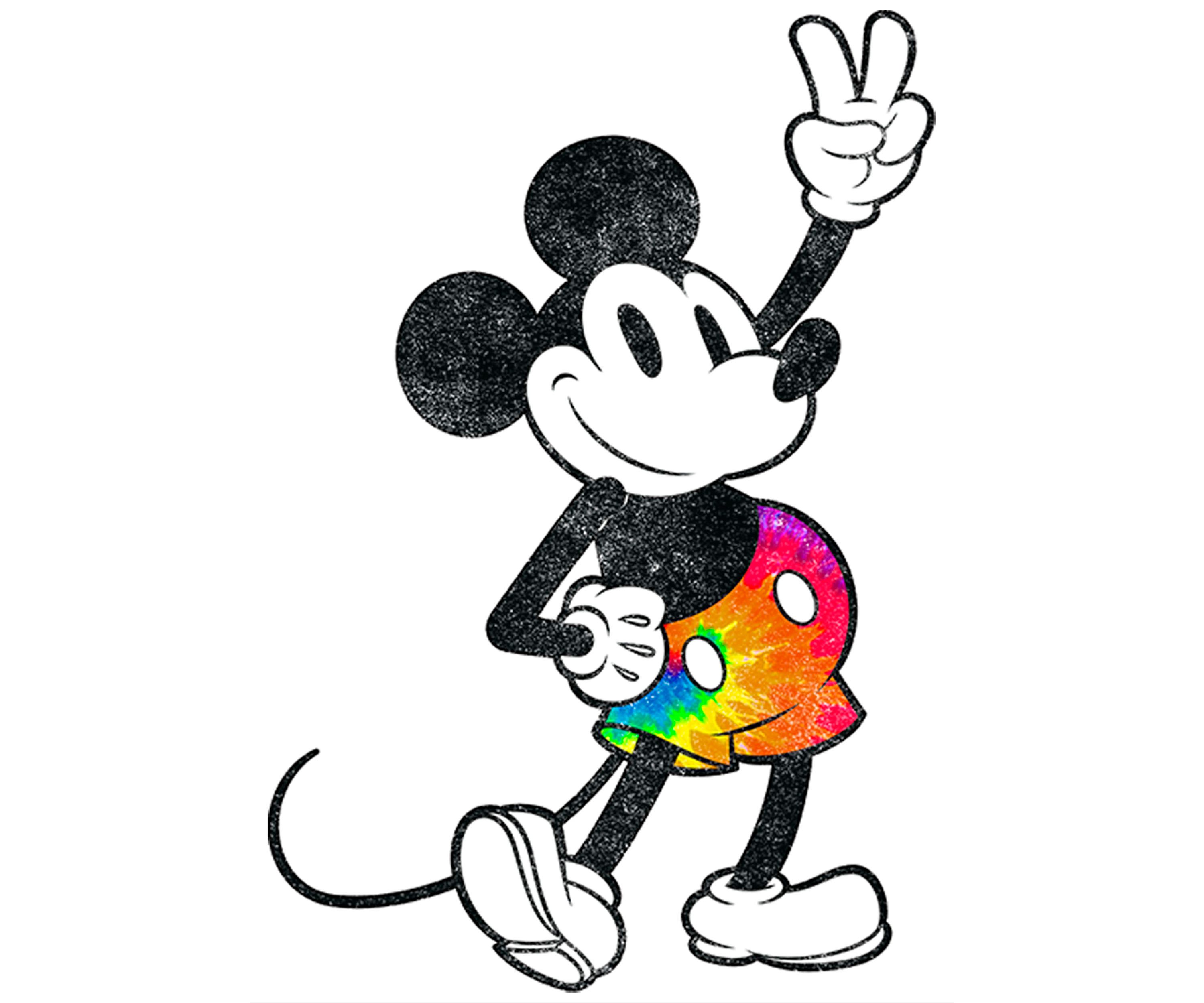 Mickey Classic Tie Dye Mickey Stroked T-Shirt