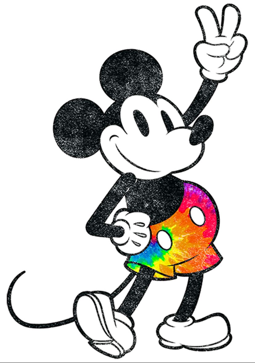 Mickey Classic Tie Dye Mickey Stroked T-Shirt