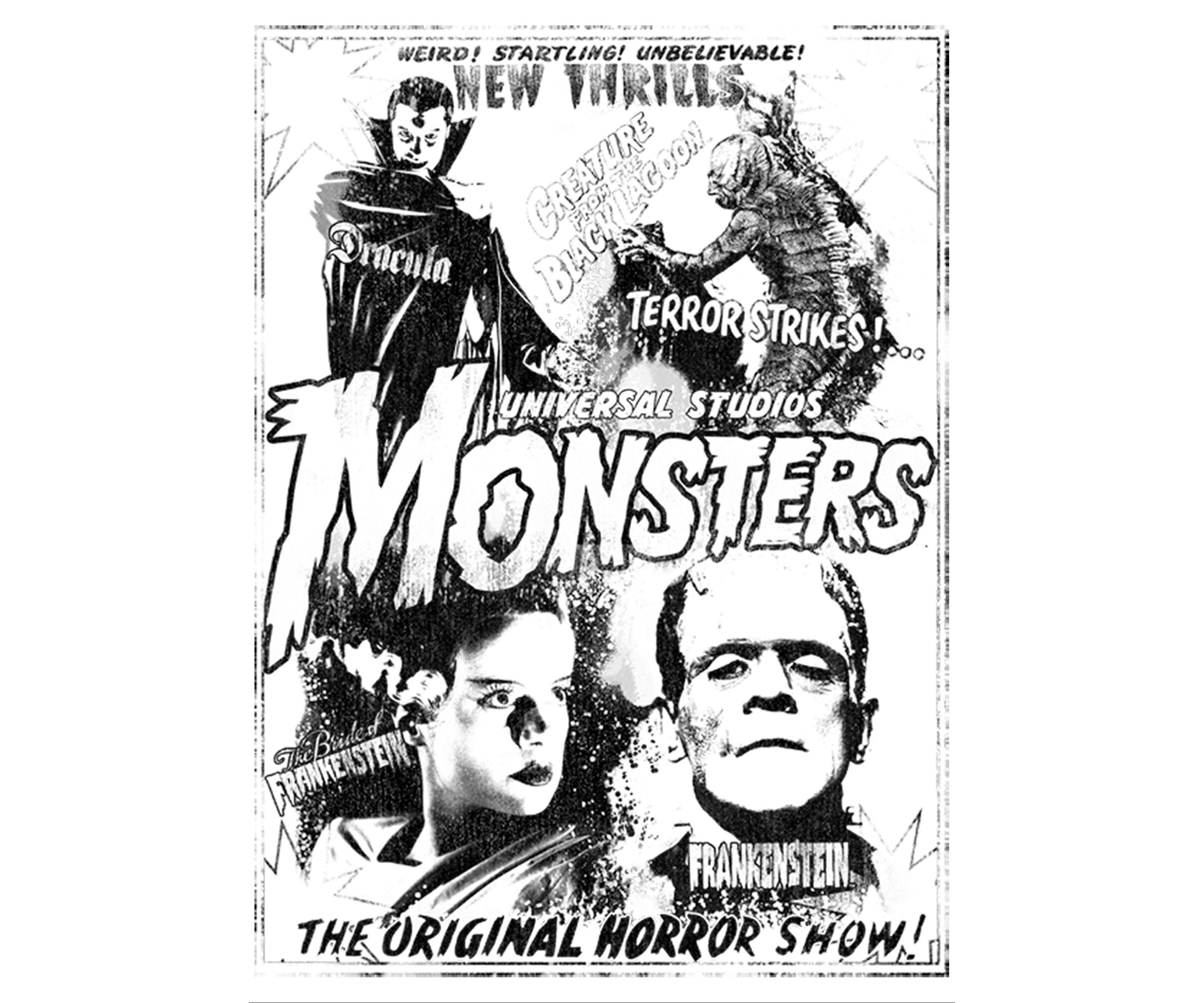 Classic Monsters Vintage Horror T-Shirt