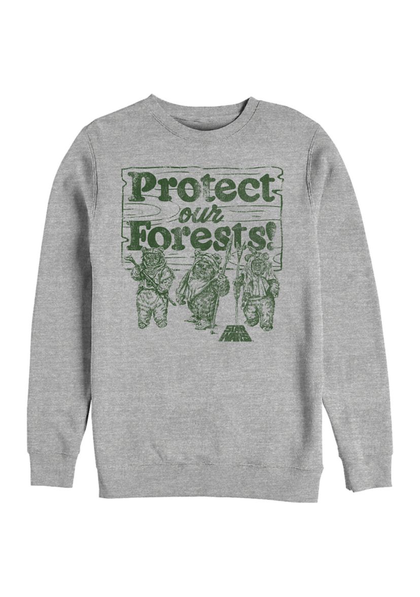  Star Wars Protect Our Forest Fleece Crew Sweater 