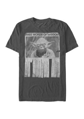 Fifth Sun Men's Star Wars Words of Wisdom T-shirt, Grey, 2XL