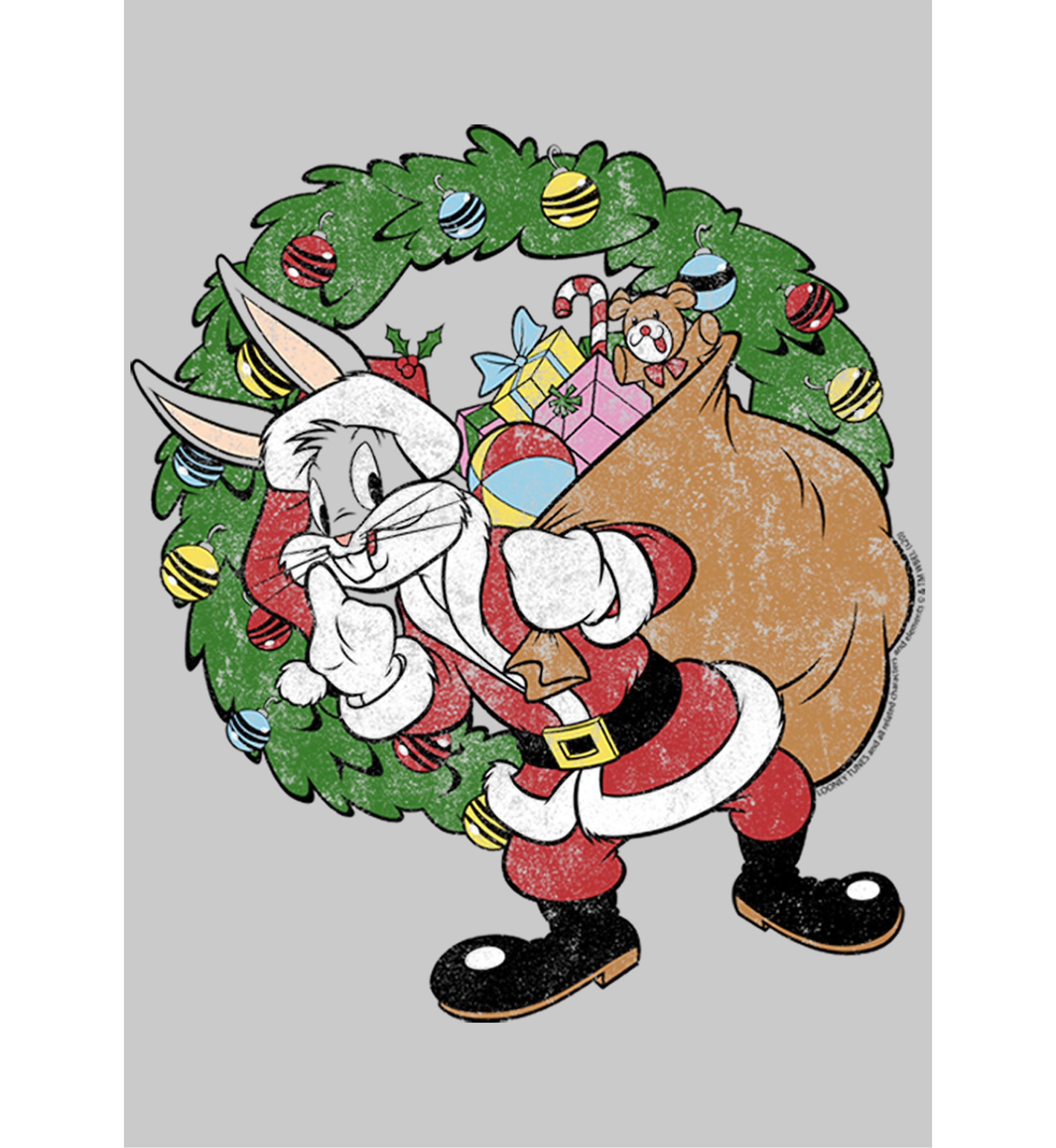 Looney Tunes Santa Bugs Crew Fleece Graphic Sweater
