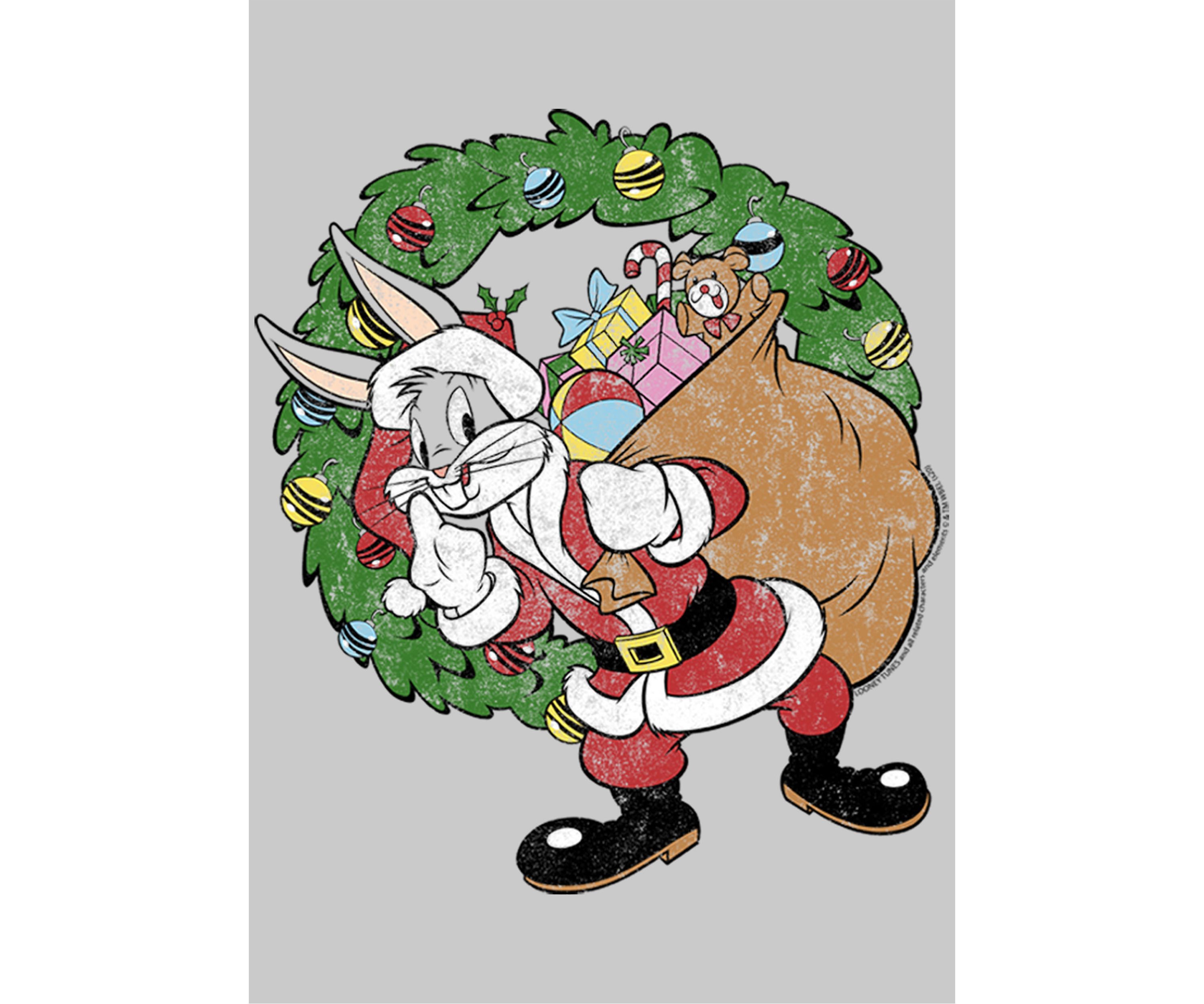 Looney Tunes Santa Bugs Crew Fleece Graphic Sweater