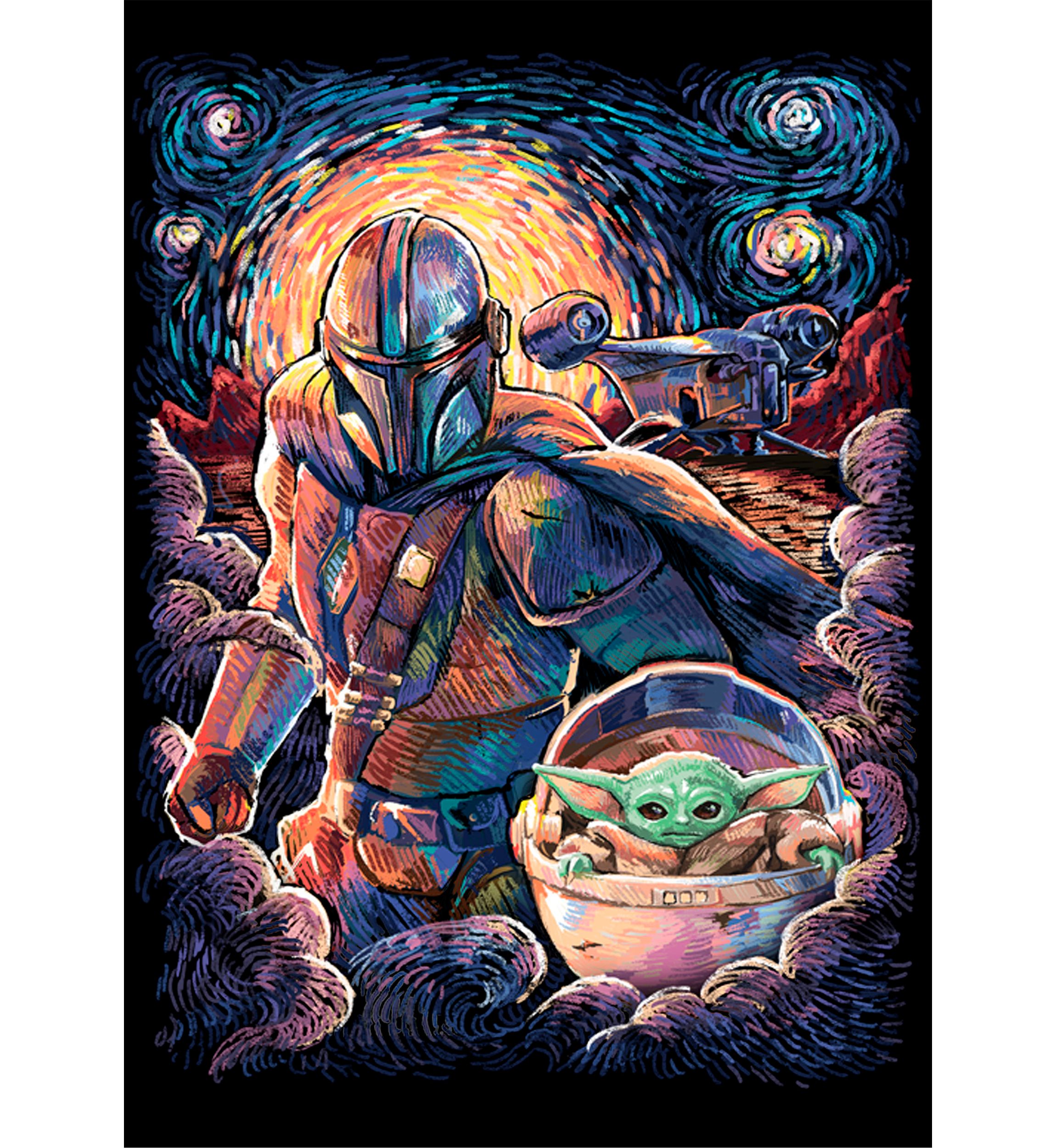 Star Wars® The Mandalorian Mando Child Razor Painty Stars Graphic T-Shirt