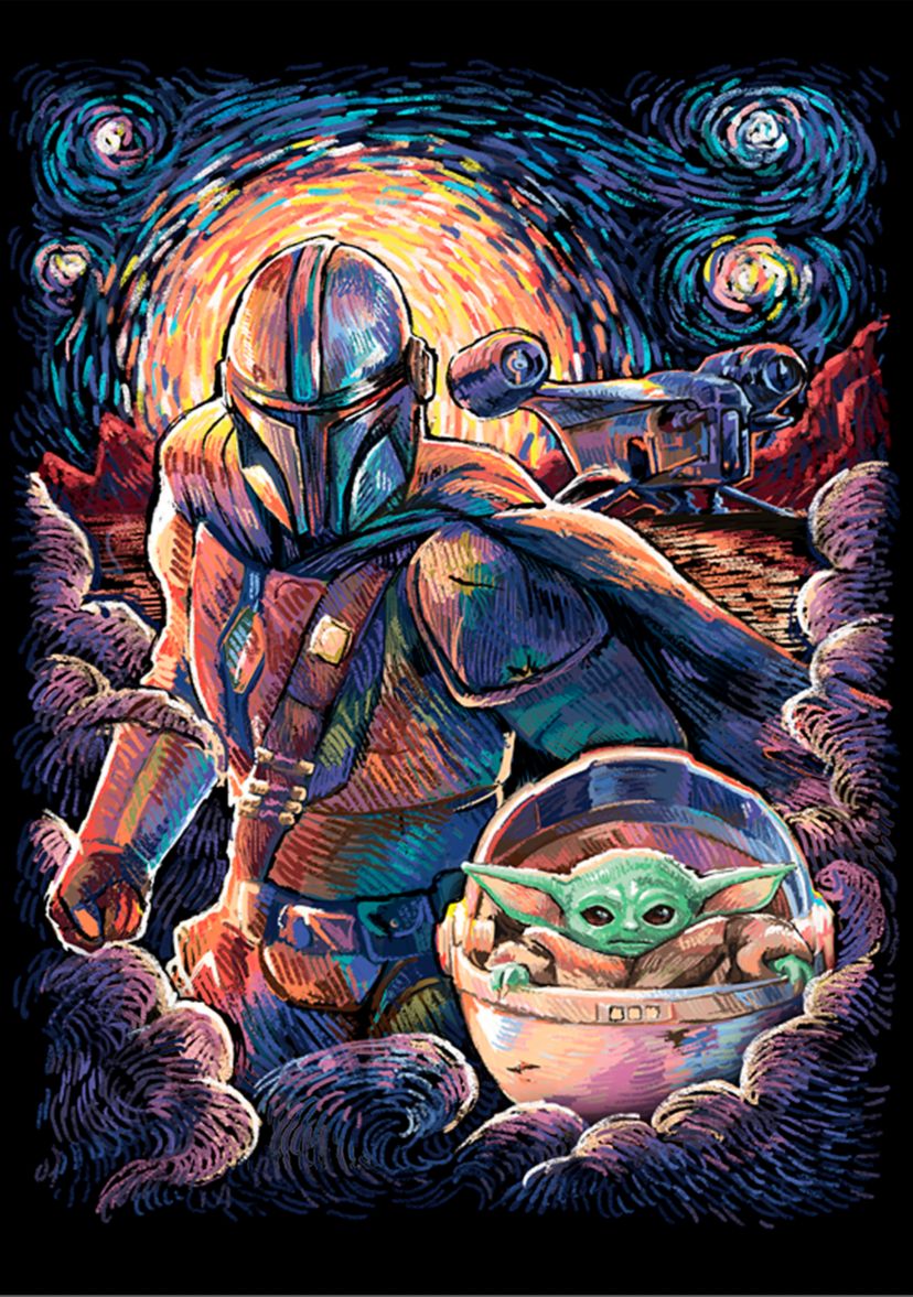 Star Wars® The Mandalorian Mando Child Razor Painty Stars Graphic T-Shirt