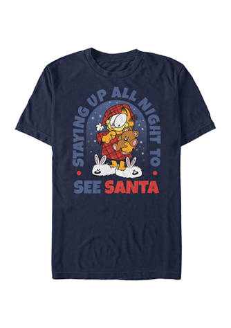 Cartoon Network Garfield Santa Up Late Graphic T-Shirt | belk