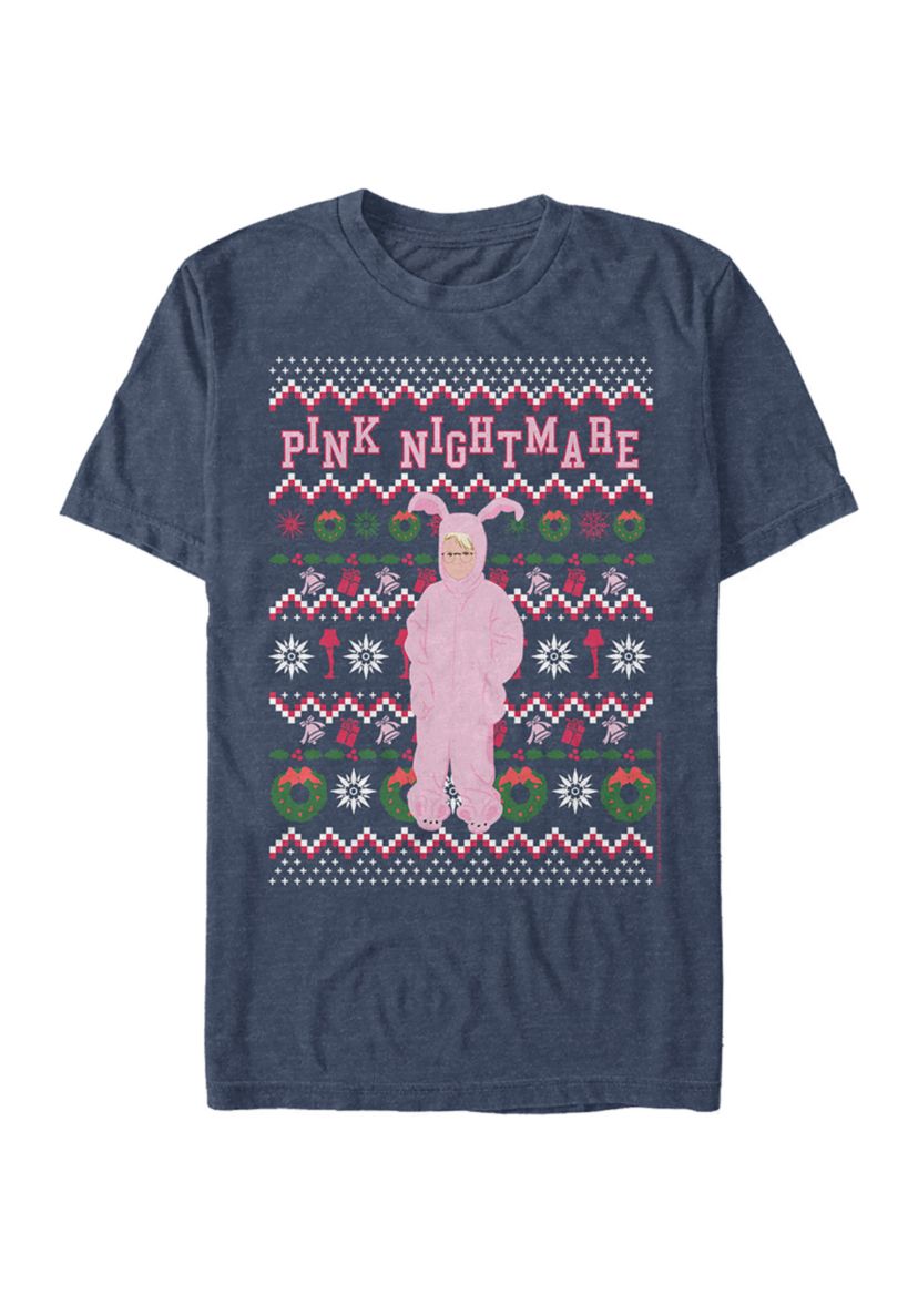 A Christmas Story Pink Nightmare Ugly Sweater Graphic T-Shirt