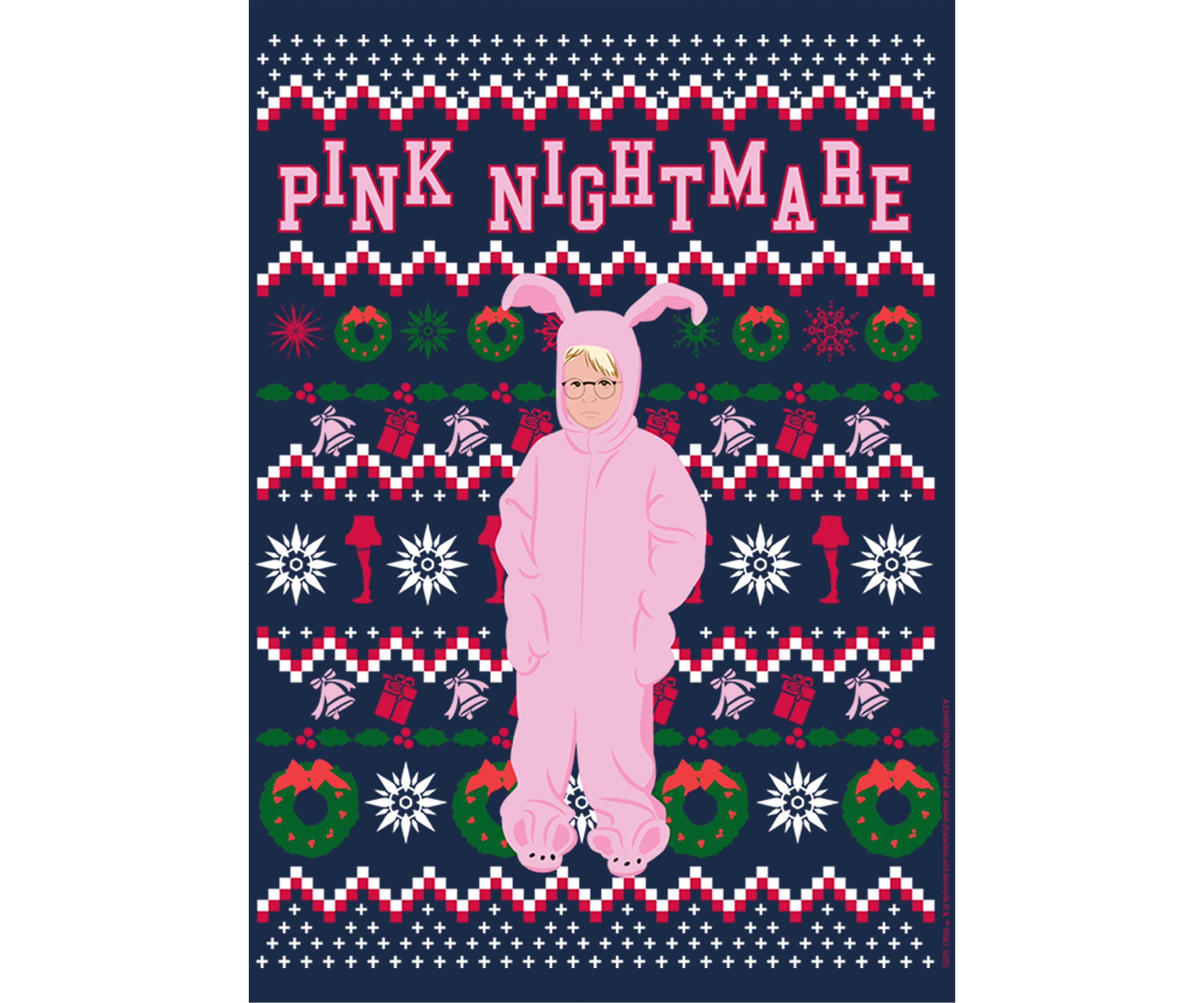 A Christmas Story Pink Nightmare Ugly Sweater Graphic T-Shirt