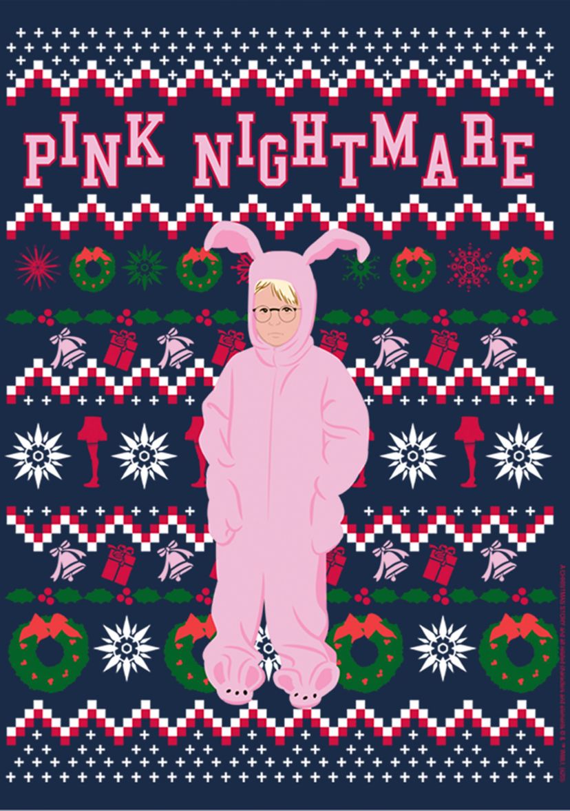 A Christmas Story Pink Nightmare Ugly Sweater Graphic T-Shirt