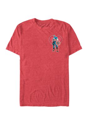 Marvel Men's Captain America Heart Graphic T-Shirt