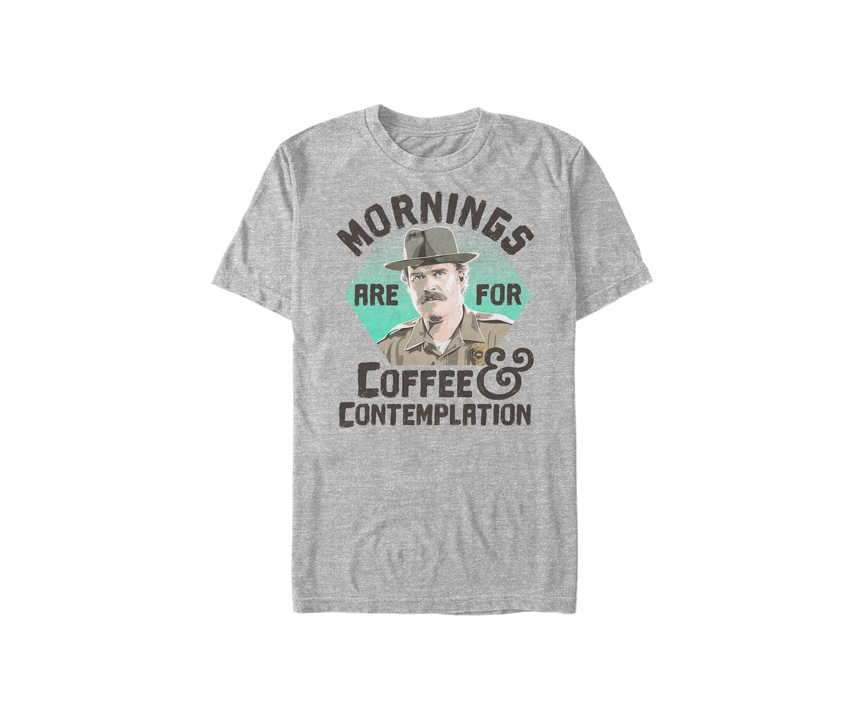 Stranger Things Hopper Coffee Morning Graphic T-Shirt