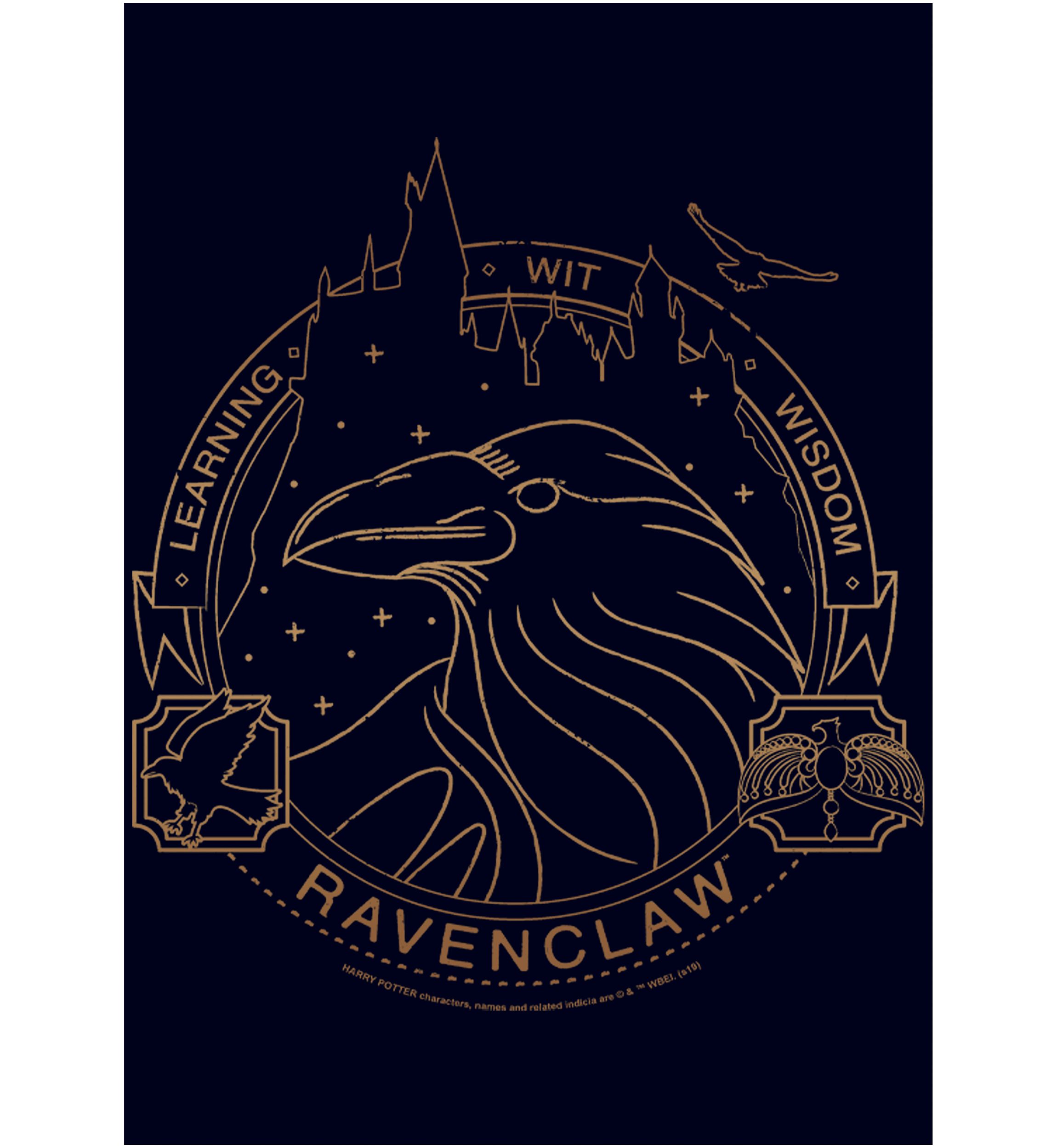 Harry Potter Ravenclaw Line Art Symbol Graphic T-Shirt