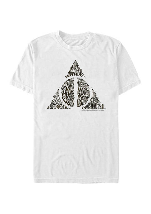 Harry Potter Deathly Hallows Text Symbol Graphic T-Shirt