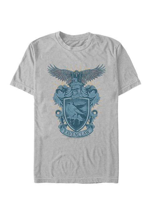 Harry Potter Ravenclaw Crest Distressed Hogwarts Logo Blue Mens T-shirt 