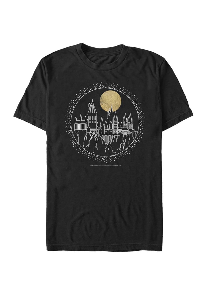 Harry Potter Hogwarts Line Art Graphic T-Shirt