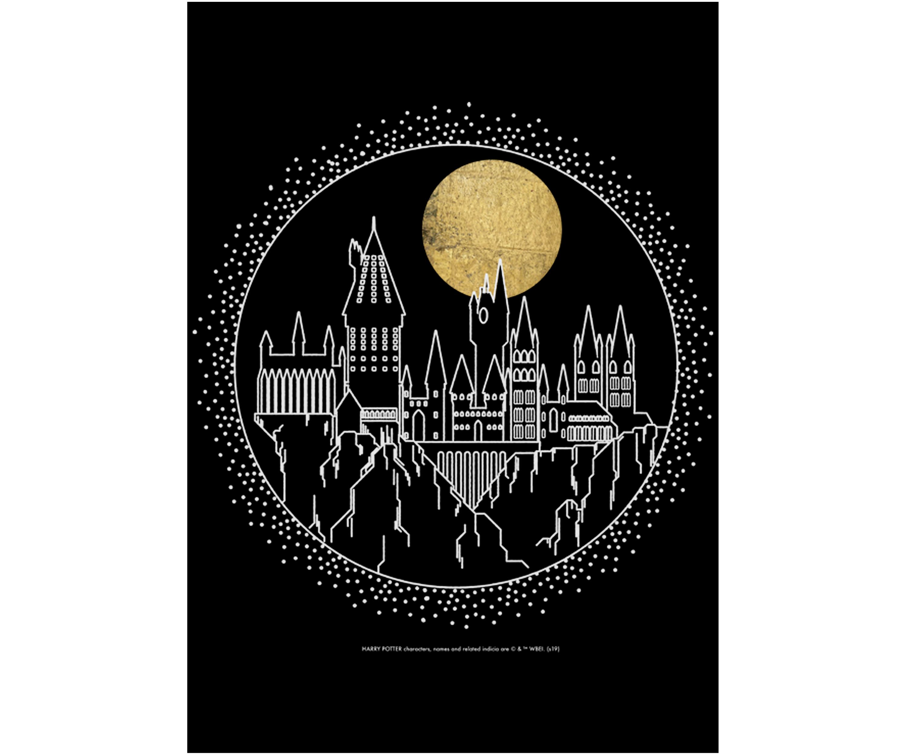 Harry Potter Hogwarts Line Art Graphic T-Shirt