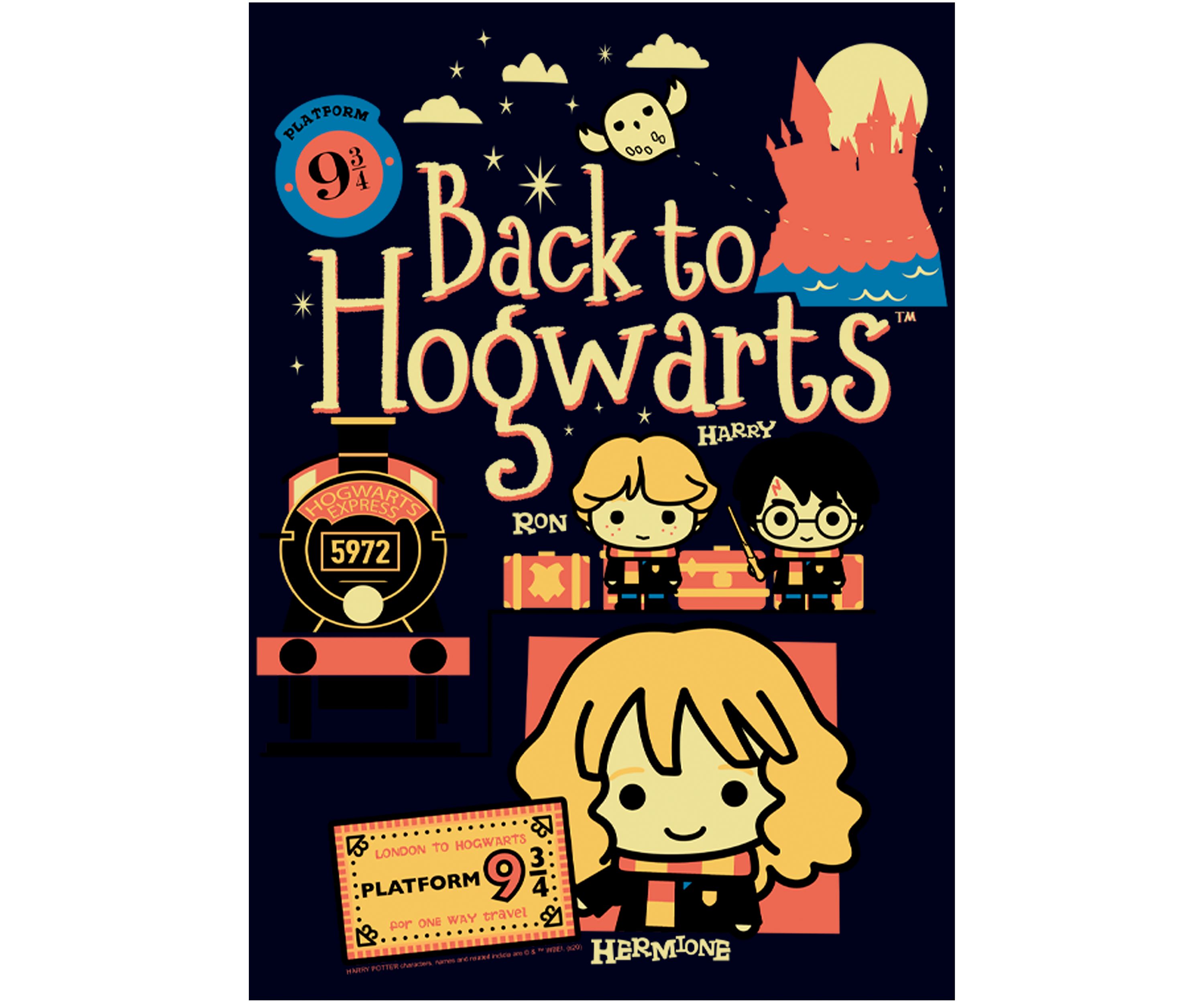 Harry Potter Cute Train Graphic T-Shirt